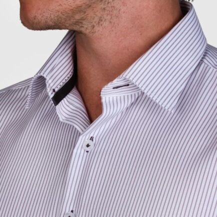Abelard Slim Fit Sand Lerici Herringbone Stripe Business Shirt