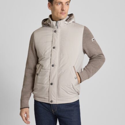 Bugatti Beige Quilted & Knit Hybrid Jacket