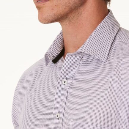 Abelard Classic Fit Silver Palazzo Puppytooth Business Shirt