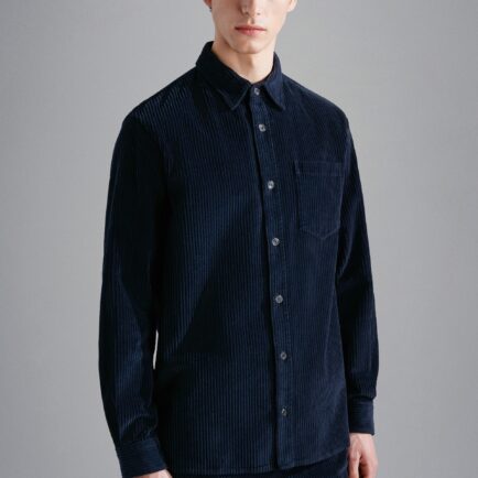 Paul & Shark Navy Stretch Cotton Corduroy Overshirt