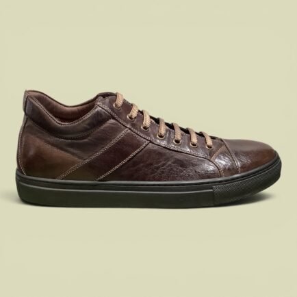 Dark Brown Dip Dyed Leather Sneaker