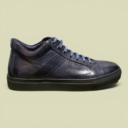 Navy Dip Dyed Leather Sneaker