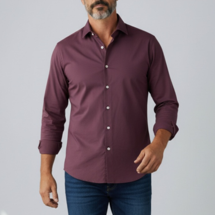 Grigio ‘Washed’ Maine Burgundy Shirt