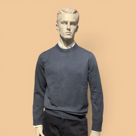 FLY3 Blue Wool Cashmere Crew Neck Sweater