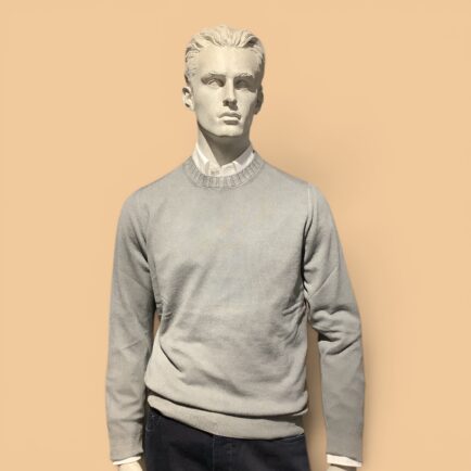 FLY3 Silver Wool Cashmere Crew Neck Sweater