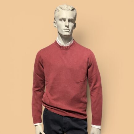 FLY3 Red Wool Cashmere Crew Neck Sweater