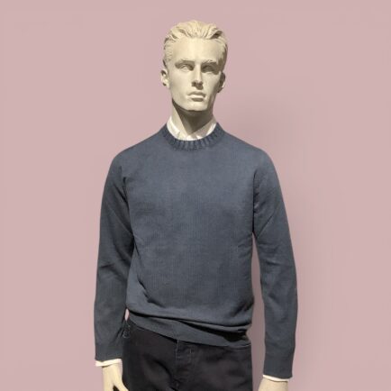 FLY3 Blue Wool Cashmere Crew Neck Sweater
