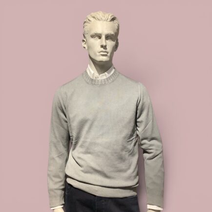 FLY3 Silver Wool Cashmere Crew Neck Sweater