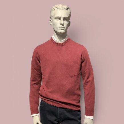 FLY3 Red Wool Cashmere Crew Neck Sweater