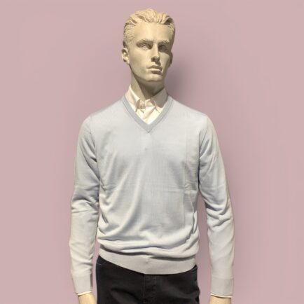 FLY3 Sky Blue Wool V Neck Sweater
