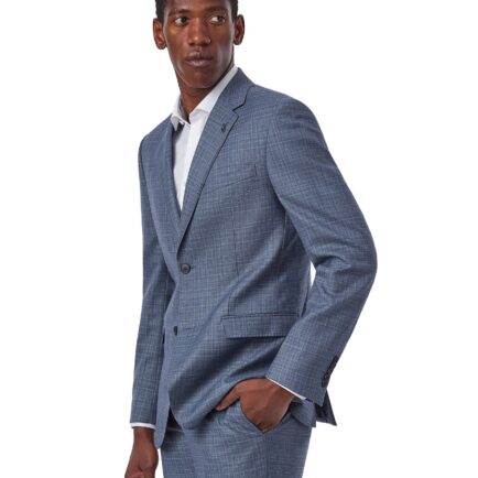 Gibson Sky Blue Textured Check Suit