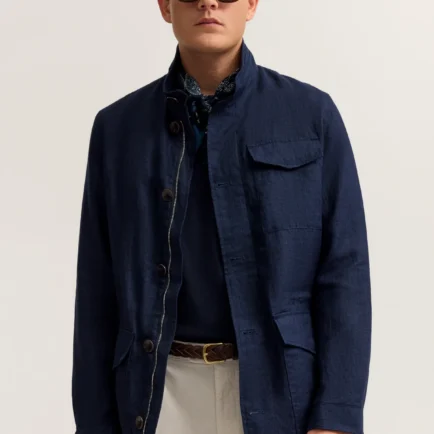 Bugatti Navy Linen Field Jacket