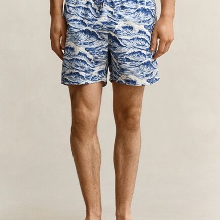GANT Blue Wave Print Swim Shorts