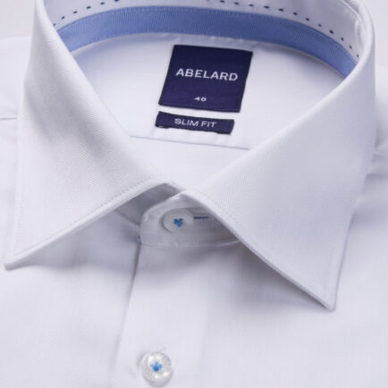 Abelard Slim Fit White Herringbone Shirt