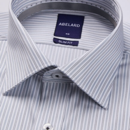 Abelard Classic Fit Grey Stripe Textured Shirt