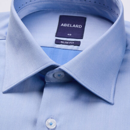 Abelard Slim Fit Blue Herringbone Shirt